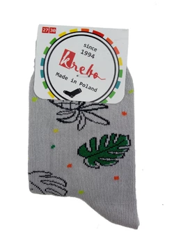 Сірі шкарпетки з листками для дівчинки