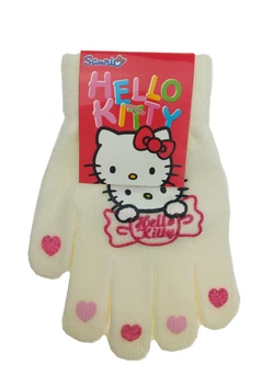 Перчатки для девочки молочного цвета