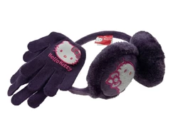 Комплект теплые наушники и перчатки на девочку